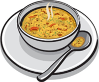 Soup bowl with spoon